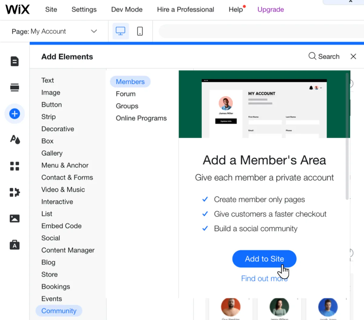 wix members site