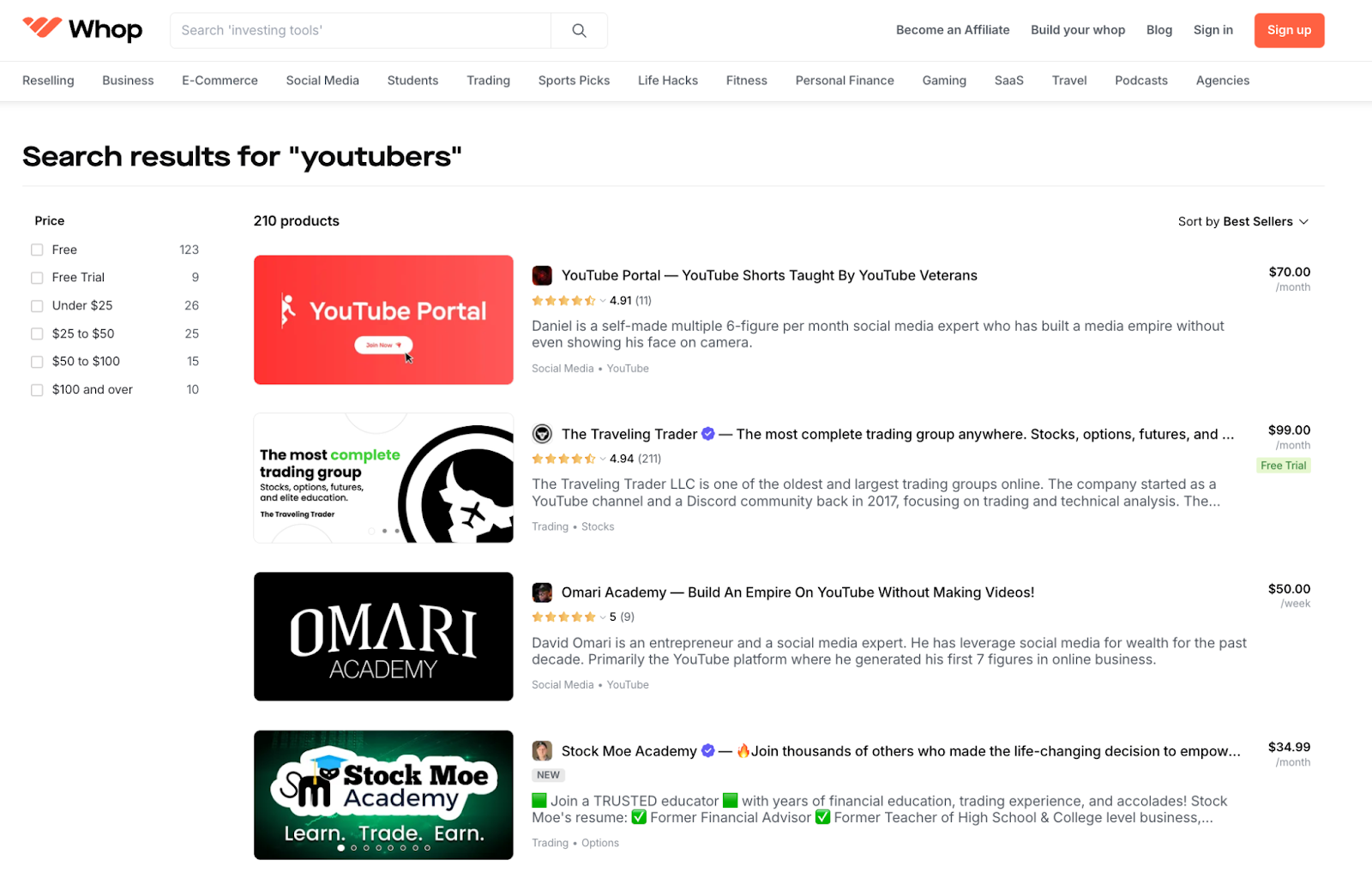 Whop YouTubers