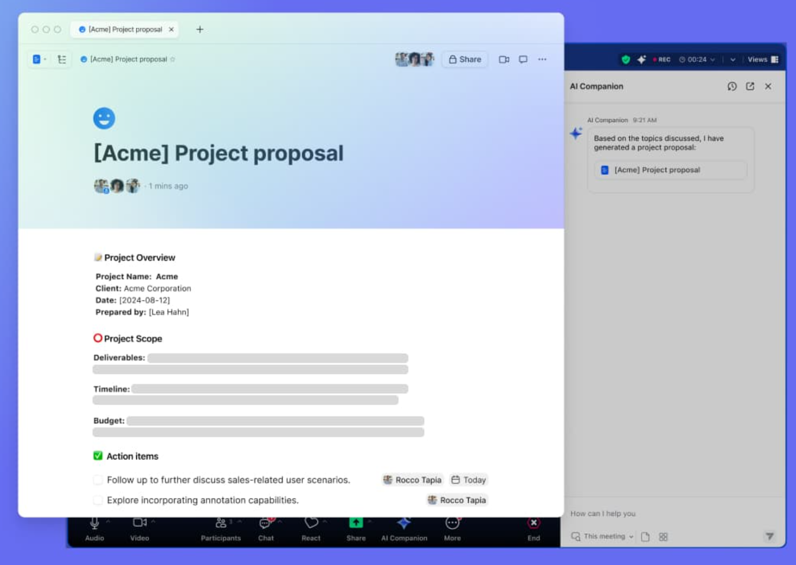 zoom proposal